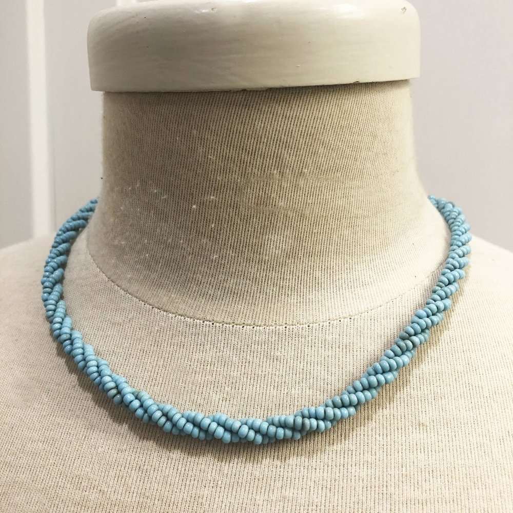 Light Blue Multi Strand Necklace